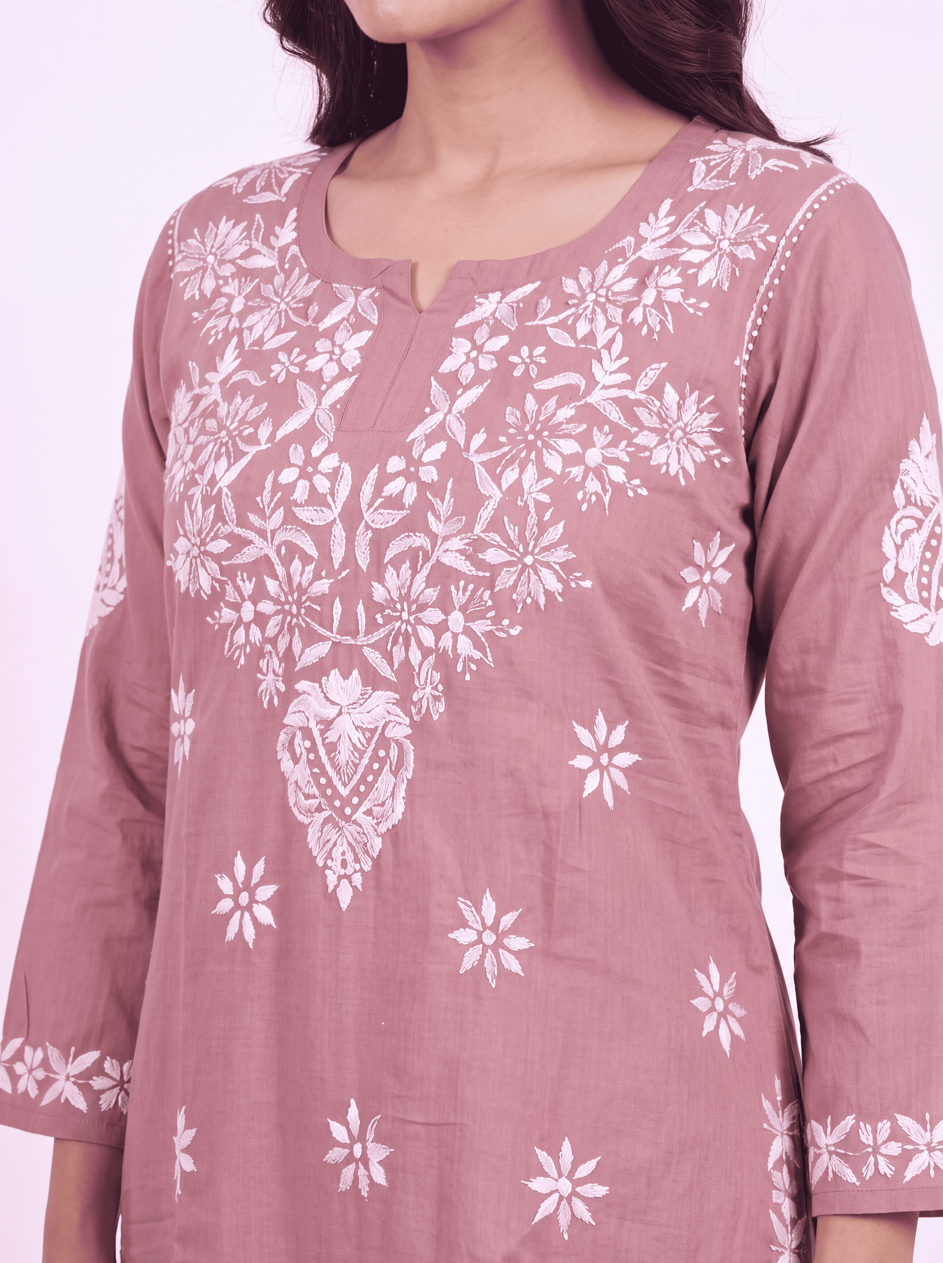 NUSH Rayon Chikankari Kurti