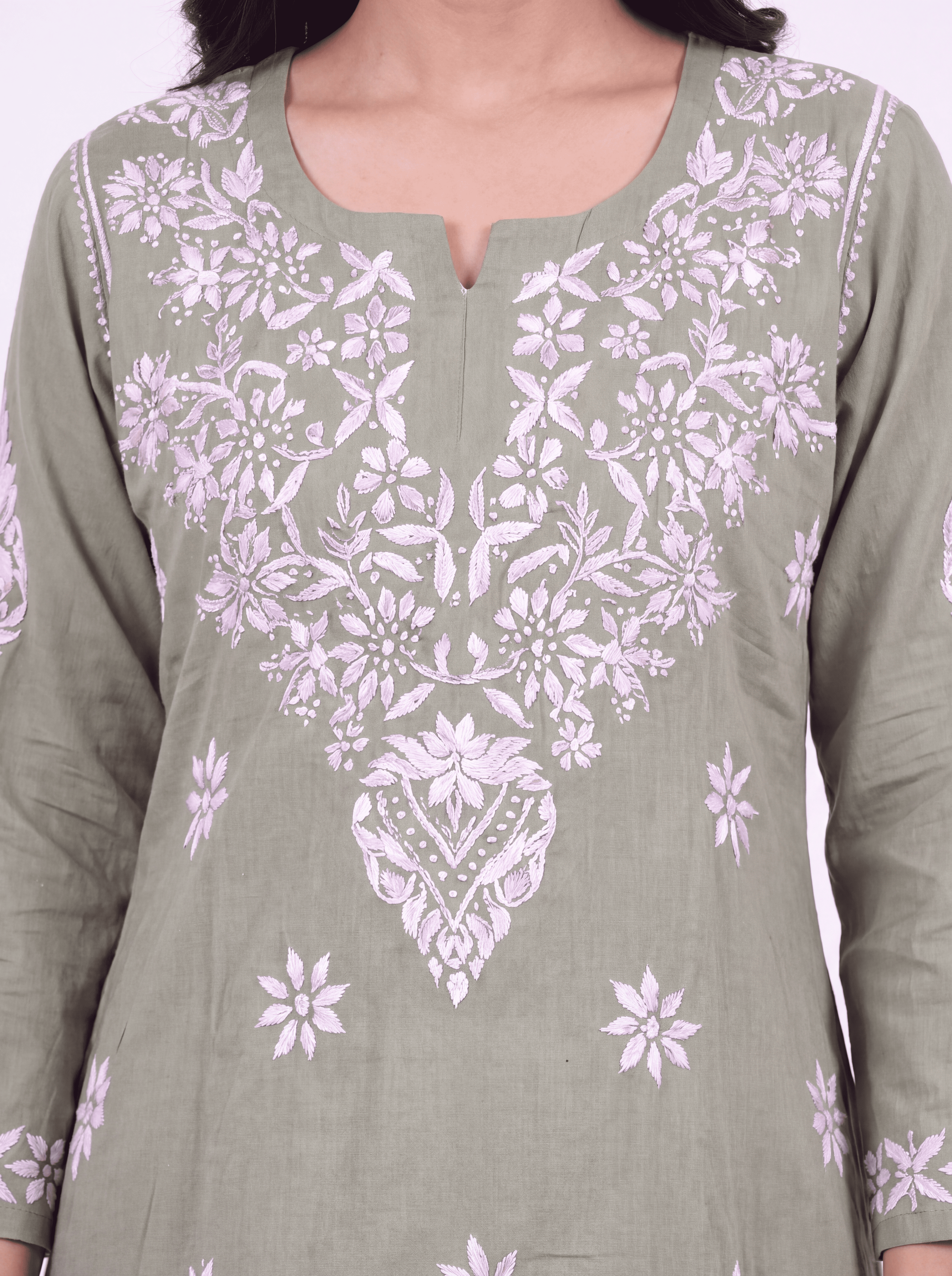 NUSH Rayon Chikankari Kurti