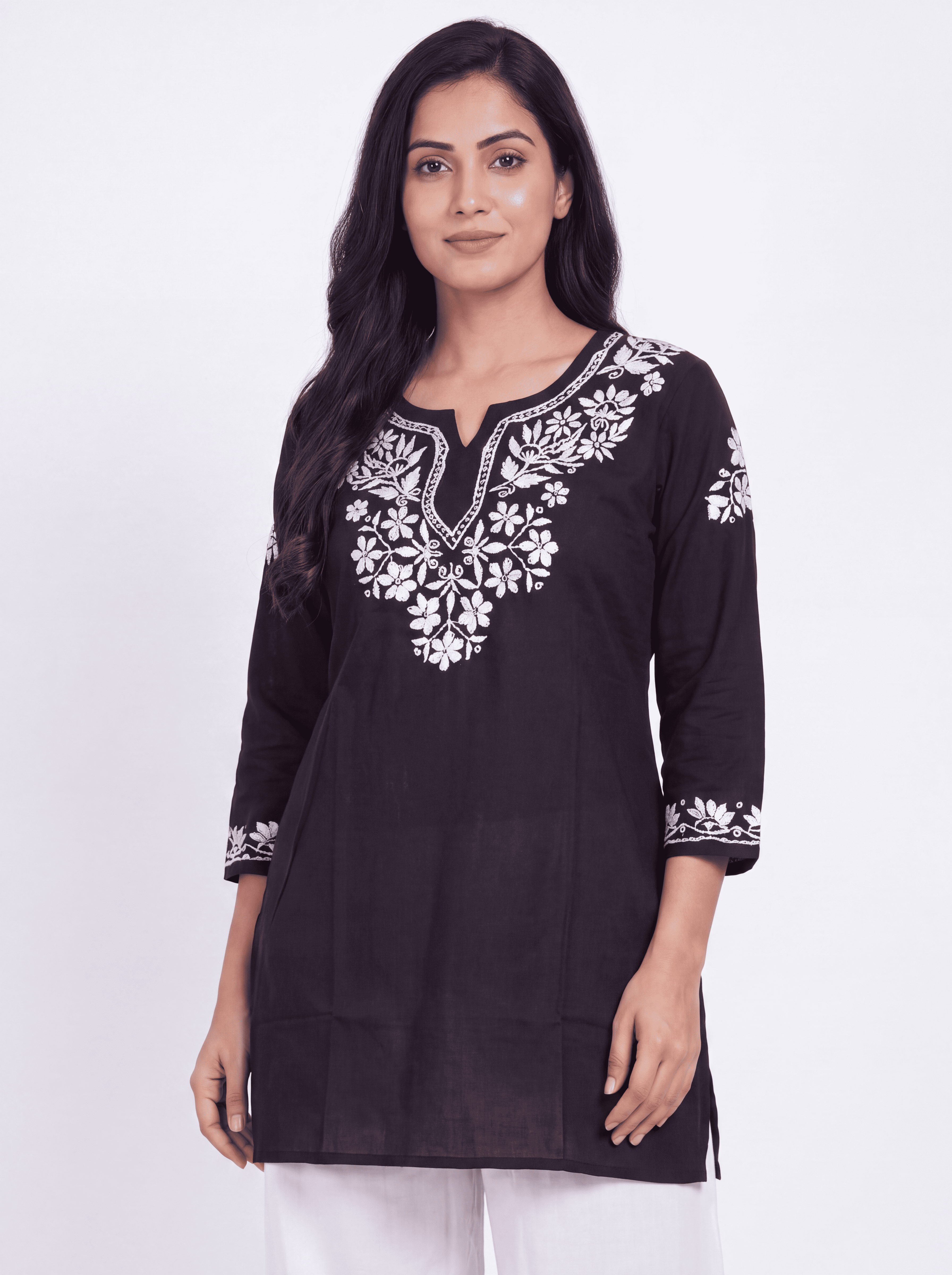 NUSH Rayon Chikankari Kurti