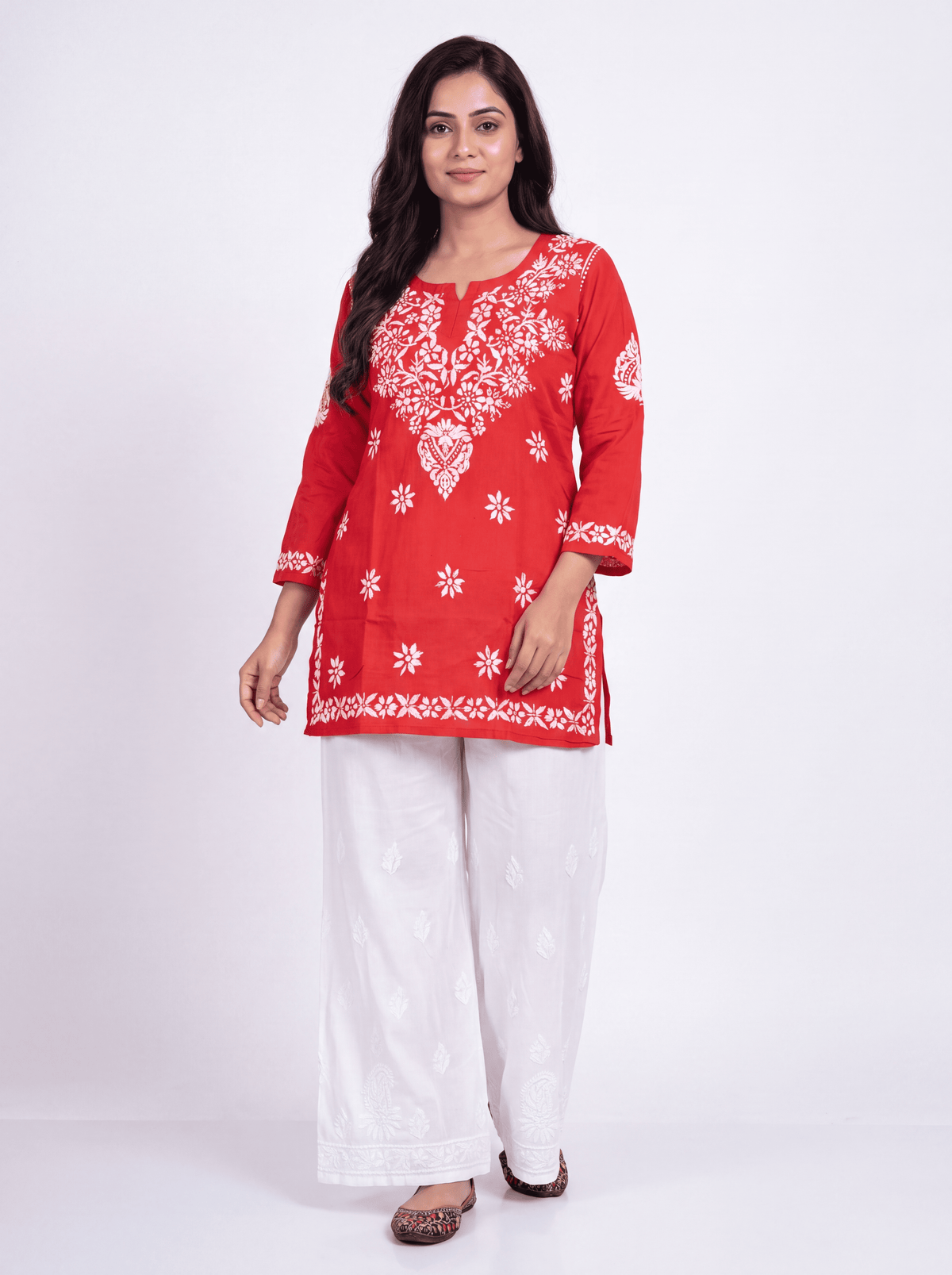 NUSH Rayon Chikankari Kurti