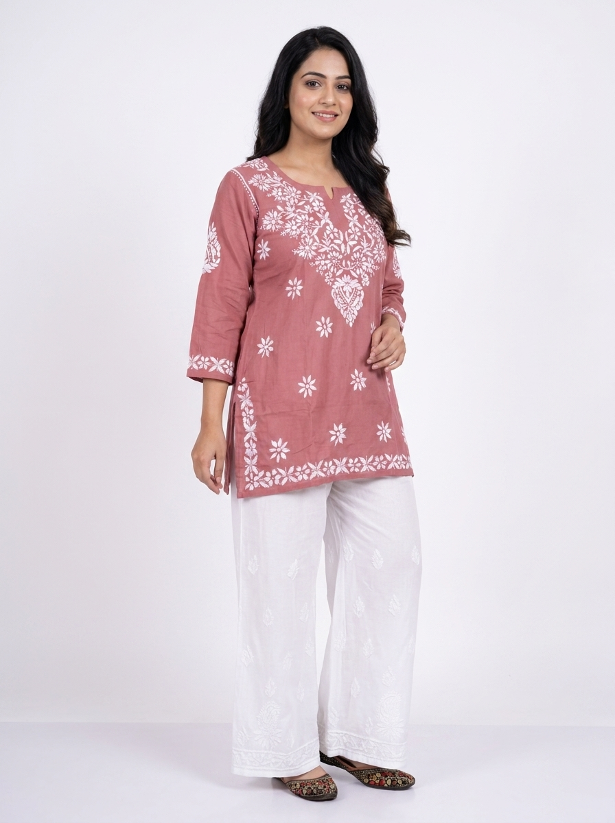 NUSH Rayon Chikankari Kurti