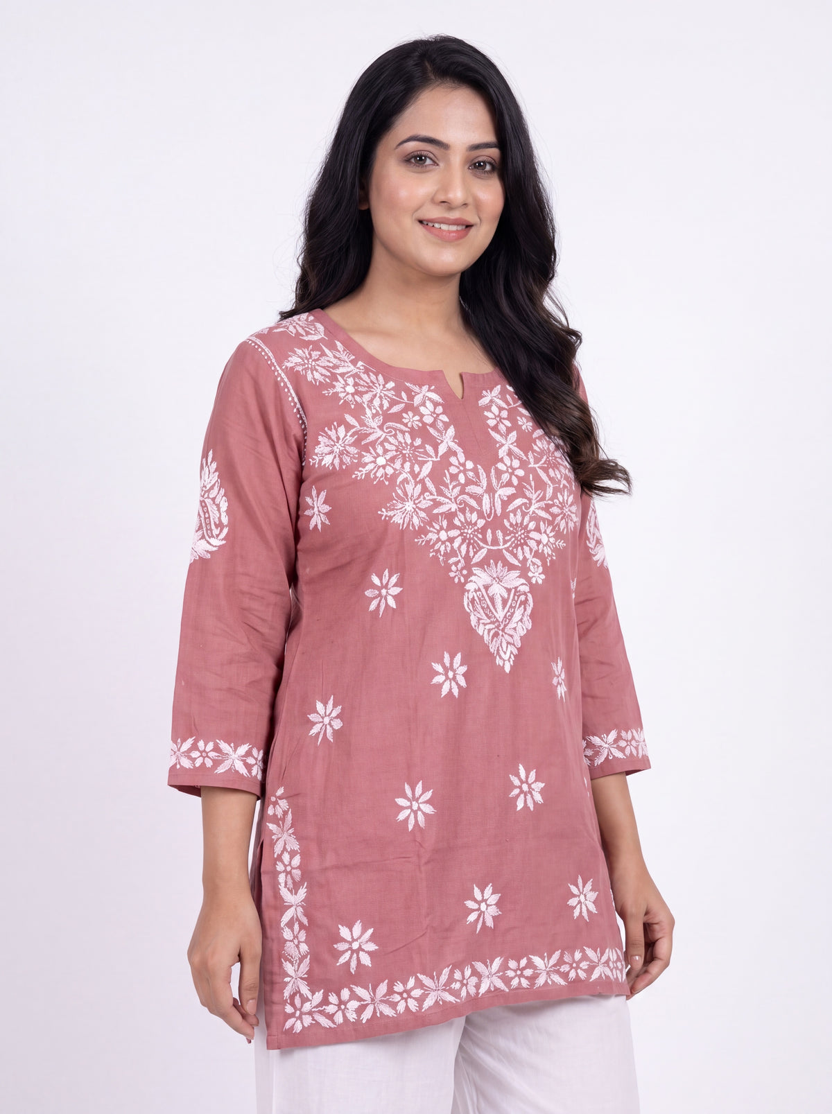 NUSH Rayon Chikankari Kurti