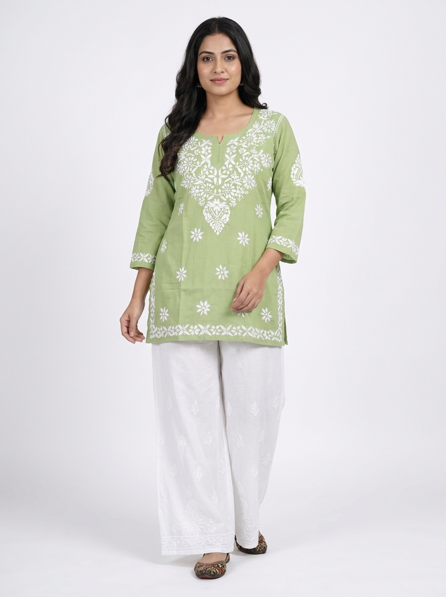 NUSH Rayon Chikankari Kurti